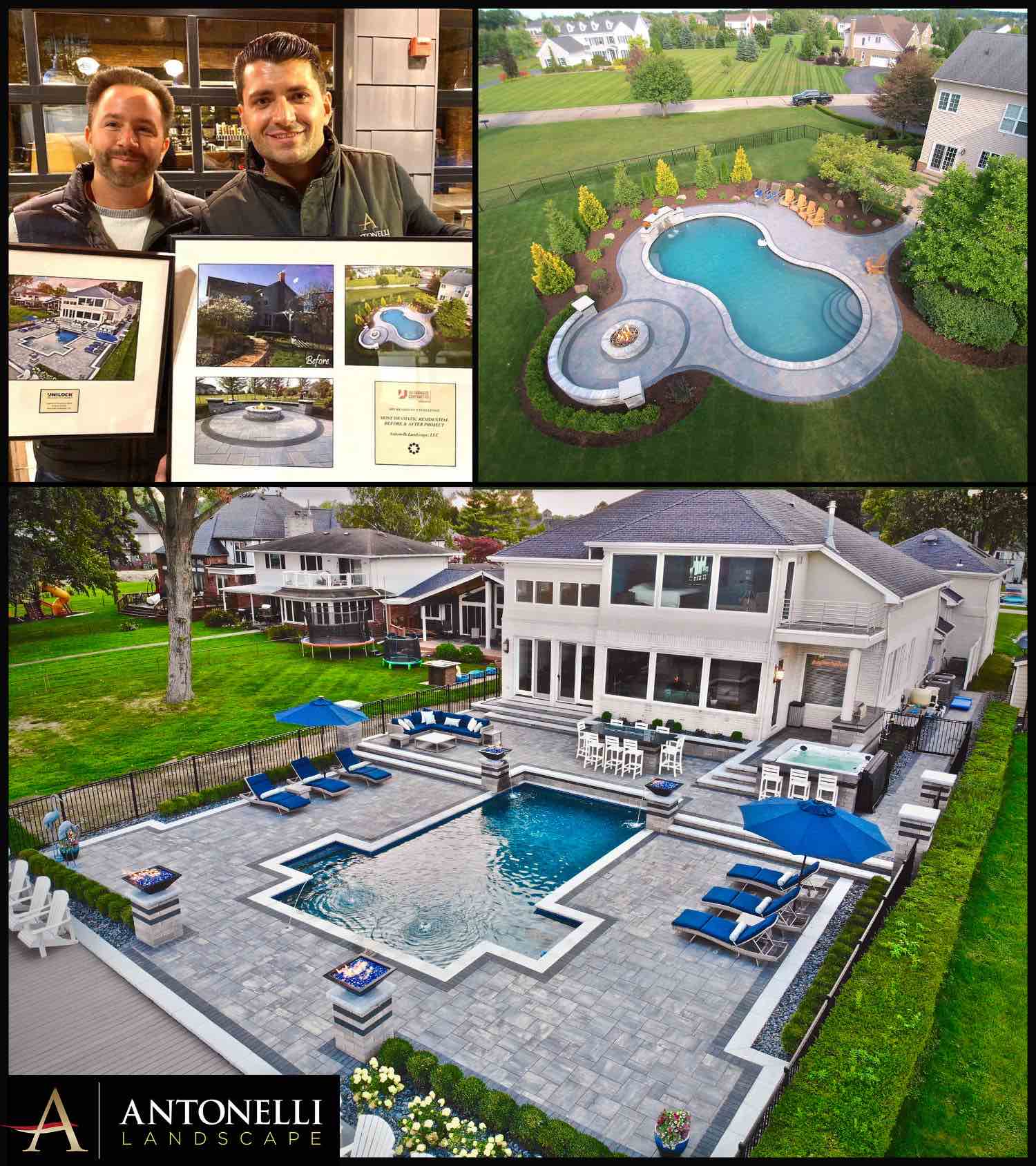 Unilock 2019 Most Dramatic Before & After Project -Milford (top) _ 2019 Project of Note- Chesterfield Twp