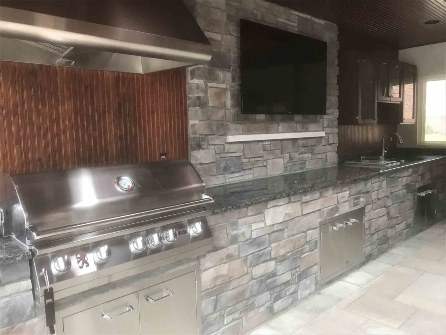 kitchen attached to pool area