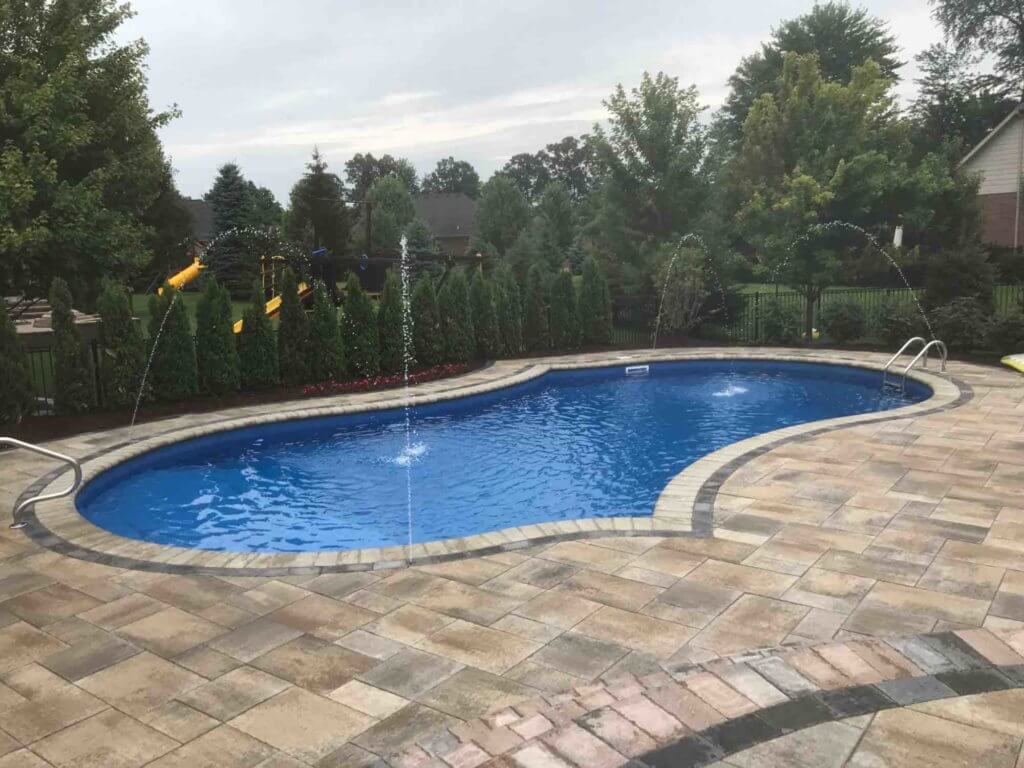 pool designs, patio paving, backyard ideas