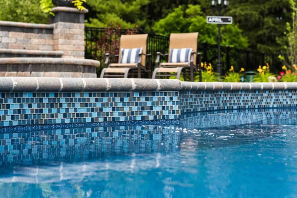 backyard pool and pool tile