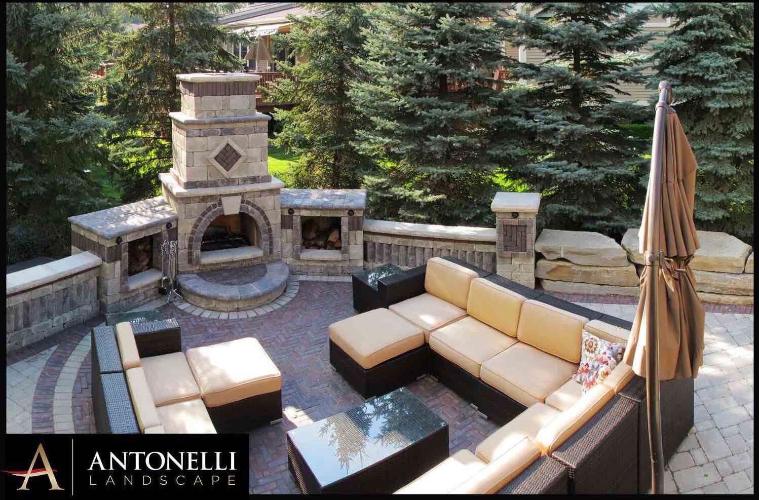 Northville Patio Outdoor Fireplace & Patio Pavers Antonelli