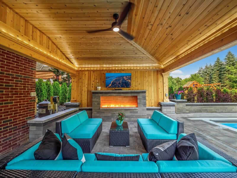 Novi, MI Cabana with Outdoor Fireplace